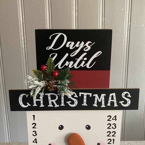 NWT- Wooden Snowman ⛄️ 24 Days To Christmas Countdown Decoration - Picture 6 of 16